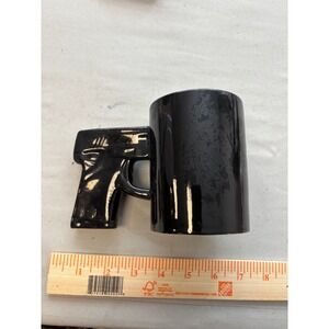 BigMouth Inc Black Pistol Handle Ceramic Coffee Mug Novelty Handgun Drinkware